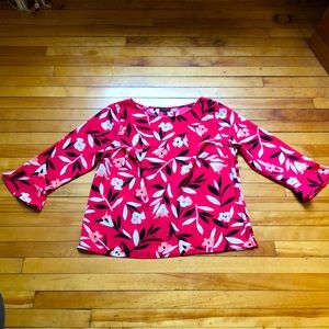 Talbots floral blouse petite M